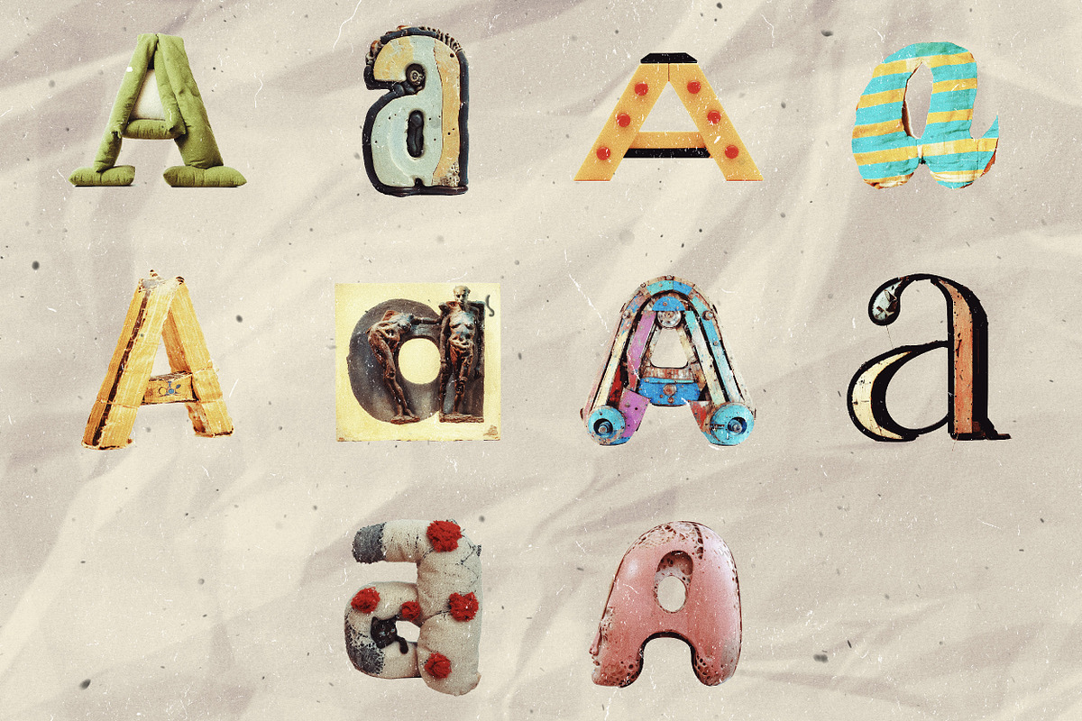 260 Stylized Alphabets (for collage), an Object Graphic by Megan Aili Designs (Photo 2 of 28)