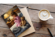 Girls praying at bedtime, a Person Illustration by Kat's Artful Creations (Thumbnail 5 of 11)