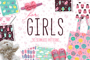 for GIRLS Seamless Patterns
