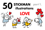 Cartoon love set 1., an Illustration by eka panova (Thumbnail 1 of 6)