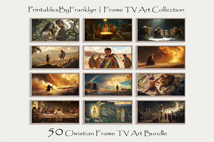 Christian TV Art Set of 50 Bundle, a Wallpaper Photo by PrintablesByFranklyn