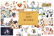 BUNDLE, Whole shop,clipart & pattens, an Animal Illustration by Usis (Thumbnail 1 of 16)