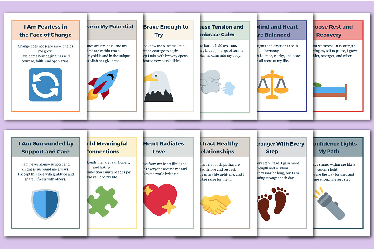50+ Mental Resilience Affirmation, a Stationery Template by Designmela01 (Photo 2 of 6)