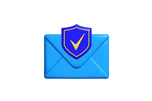 This image shows a blue envelope, an Object Illustration by Woters little shop