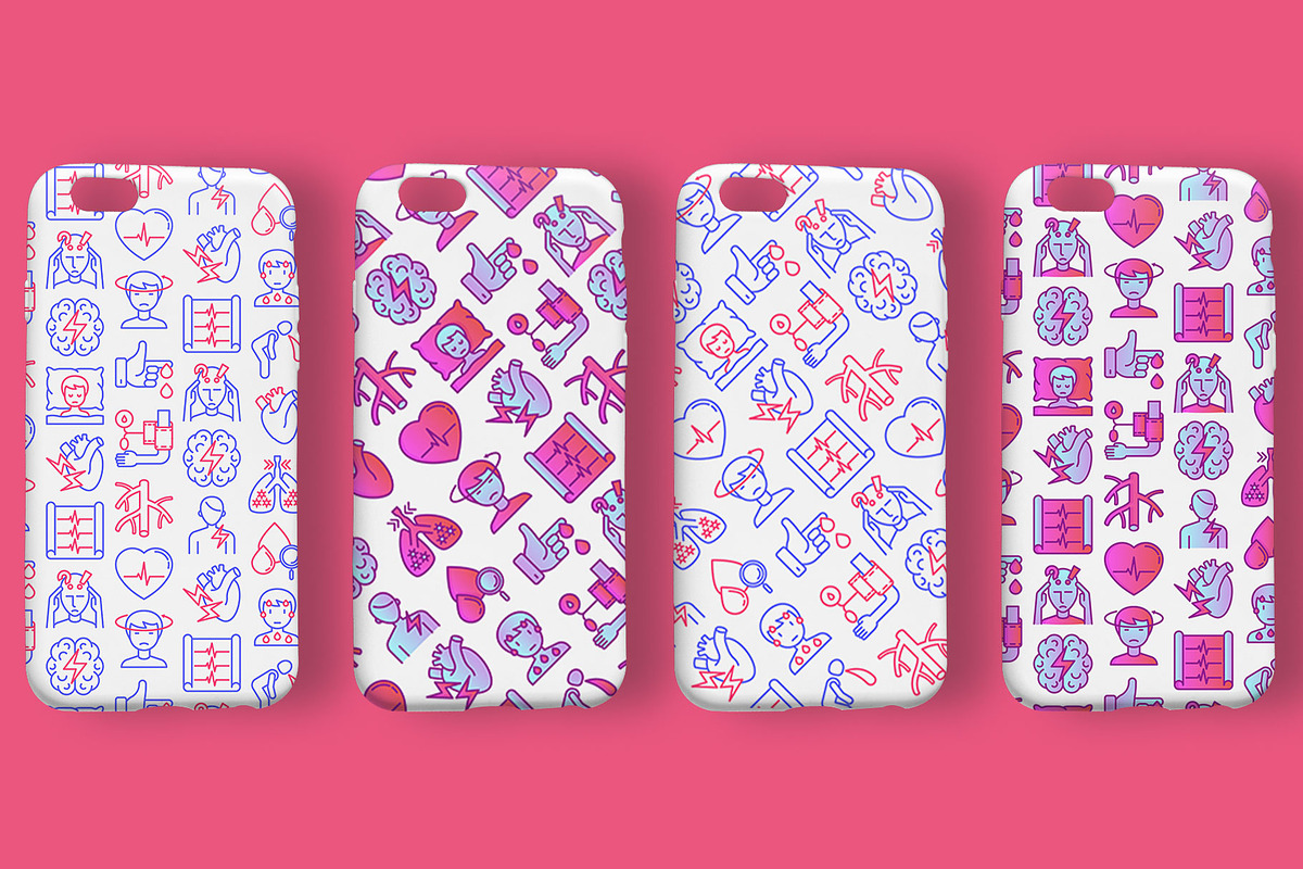 Heart Attack Patterns Collection, a Pattern Graphic by Alex Blogoodf (Photo 2 of 9)