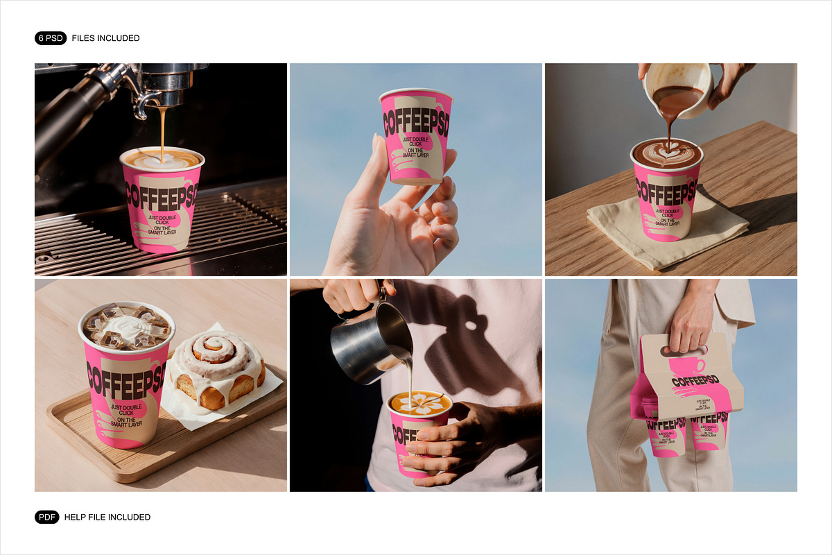 Paper Cup Mockup Set, a Packaging Mockup by Renderteam (Photo 2 of 13)