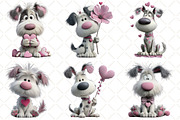 Whimsical Valentine Dog Clipart, an Illustration by Black Bird Studio (Thumbnail 4 of 6)