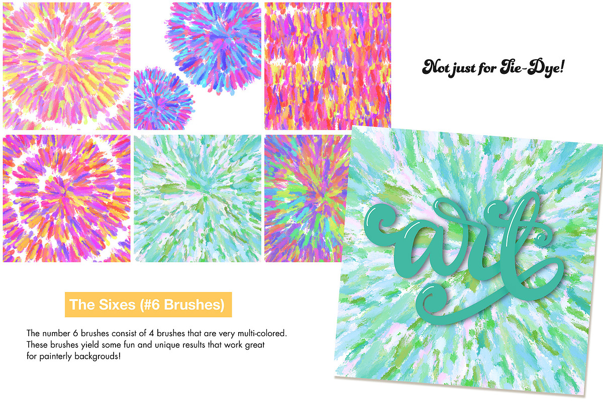 Tie-Dye Brushes for Procreate, a Brush Add-On by Studio Kitsch (Photo 6 of 8)