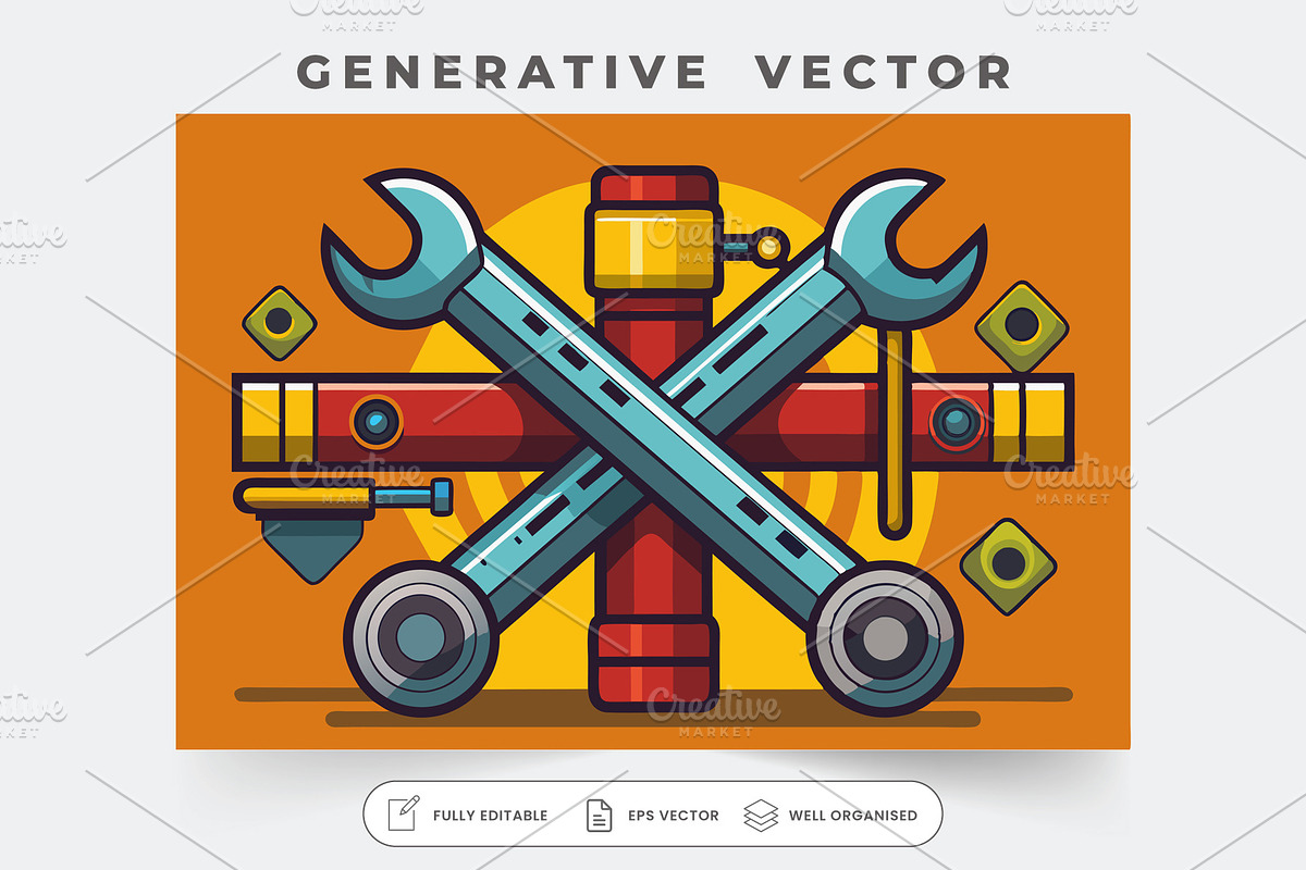 Brightly colored iron pipes and span, a Graphic by SouravDesign