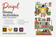 Prigel - Home Activity Modular Scene, an Illustration by Telllu & Friends (Thumbnail 1 of 6)