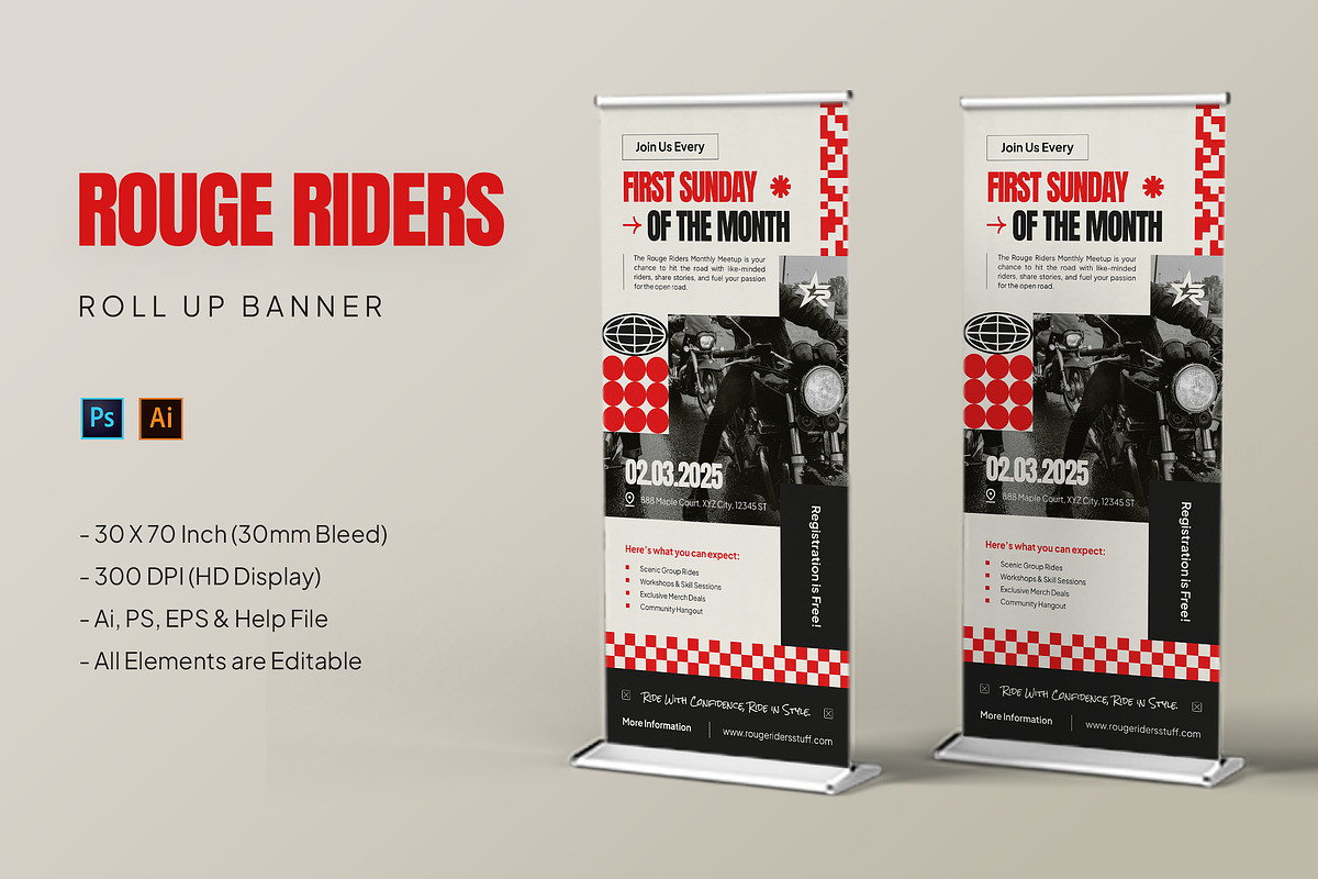 Rouge Riders - Roll Up Banner, a Print Template by StreaksideStd (Photo 3 of 3)