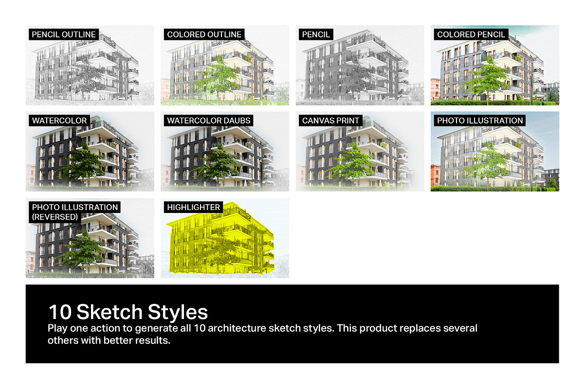 10 Architecture Sketches Actions, an Action Add-On by SparkleStock (Photo 3 of 11)