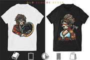 Native Americans old school tattoo, a Background Graphic by intueri (Thumbnail 8 of 8)