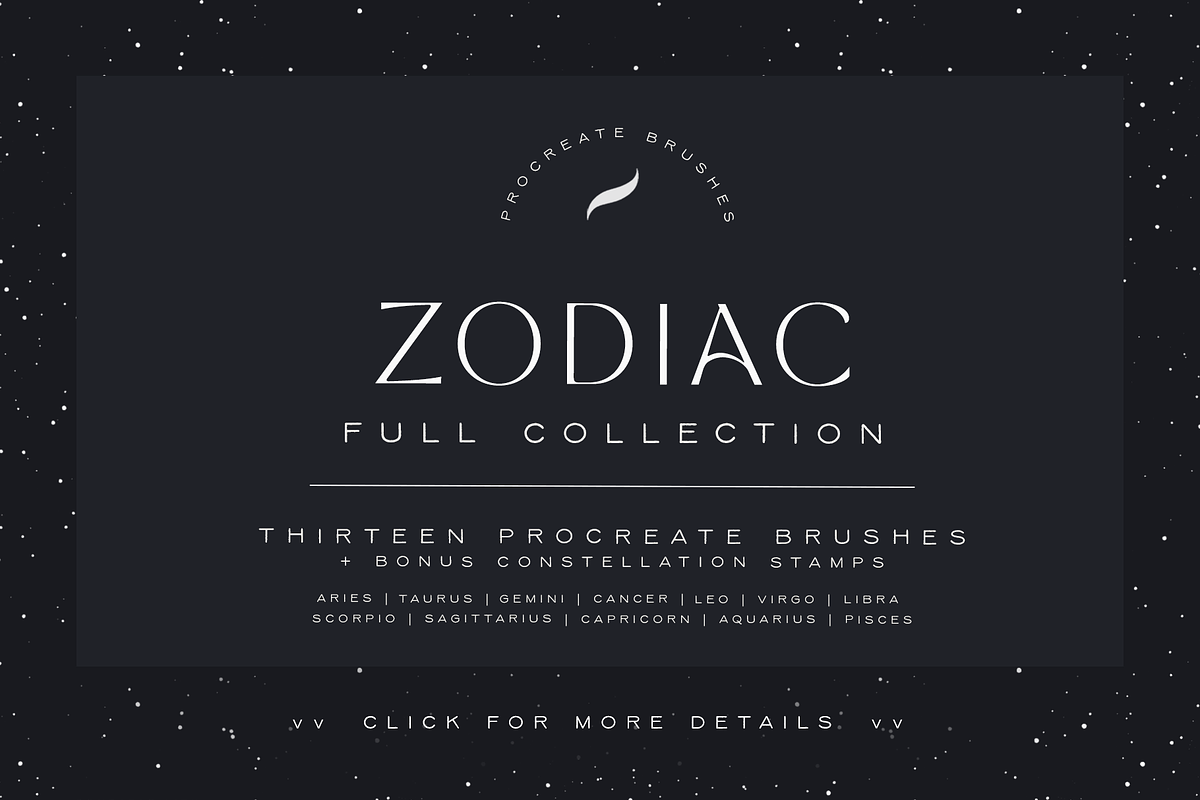 Zodiac Collection Procreate Brushes, a Brush Add-On by SorrDesign