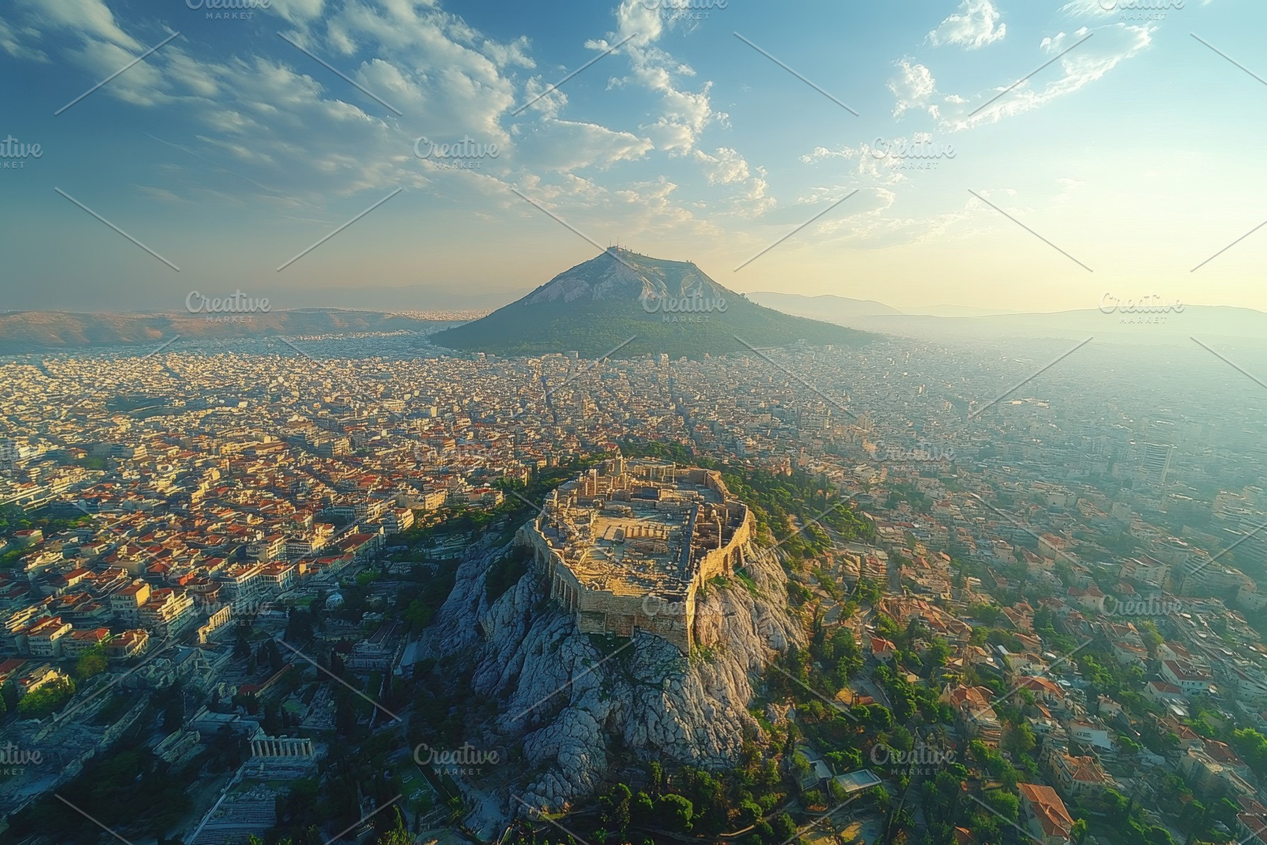 Breathtaking aerial view of Athens s, a Photo by Tanuart