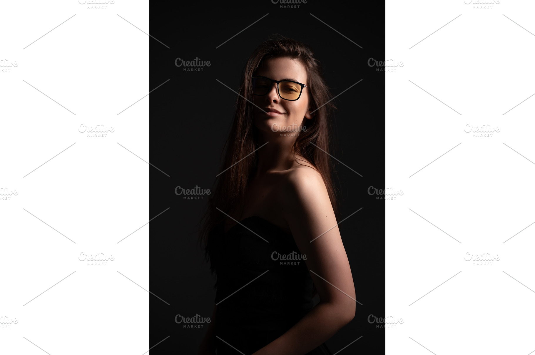 Young woman posing in a studio with, a Person Photo by volodymyrshtun13795