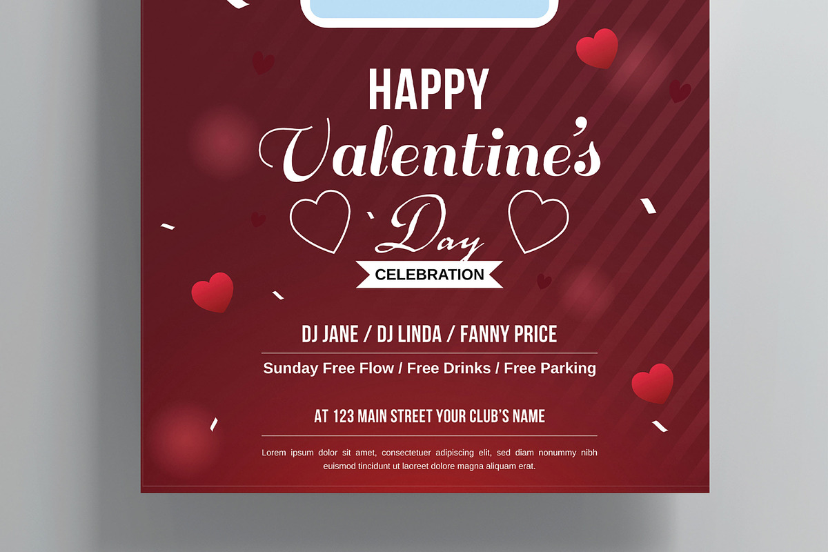 Valentine Flyer Layout Template, a Flyer Template by MightyDesign (Photo 3 of 8)
