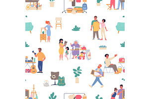 Flea market seamless pattern, an Object Illustration by YummyBuum
