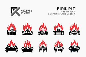 Fire Pit Icon Vector, an Icon by Akatype Studio