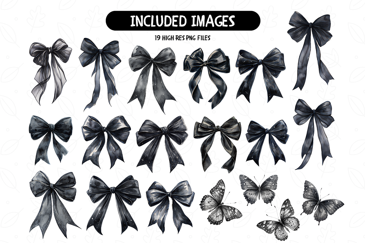 Coquette Black Bow Clipart, an Illustration by TatiMockup (Photo 2 of 3)