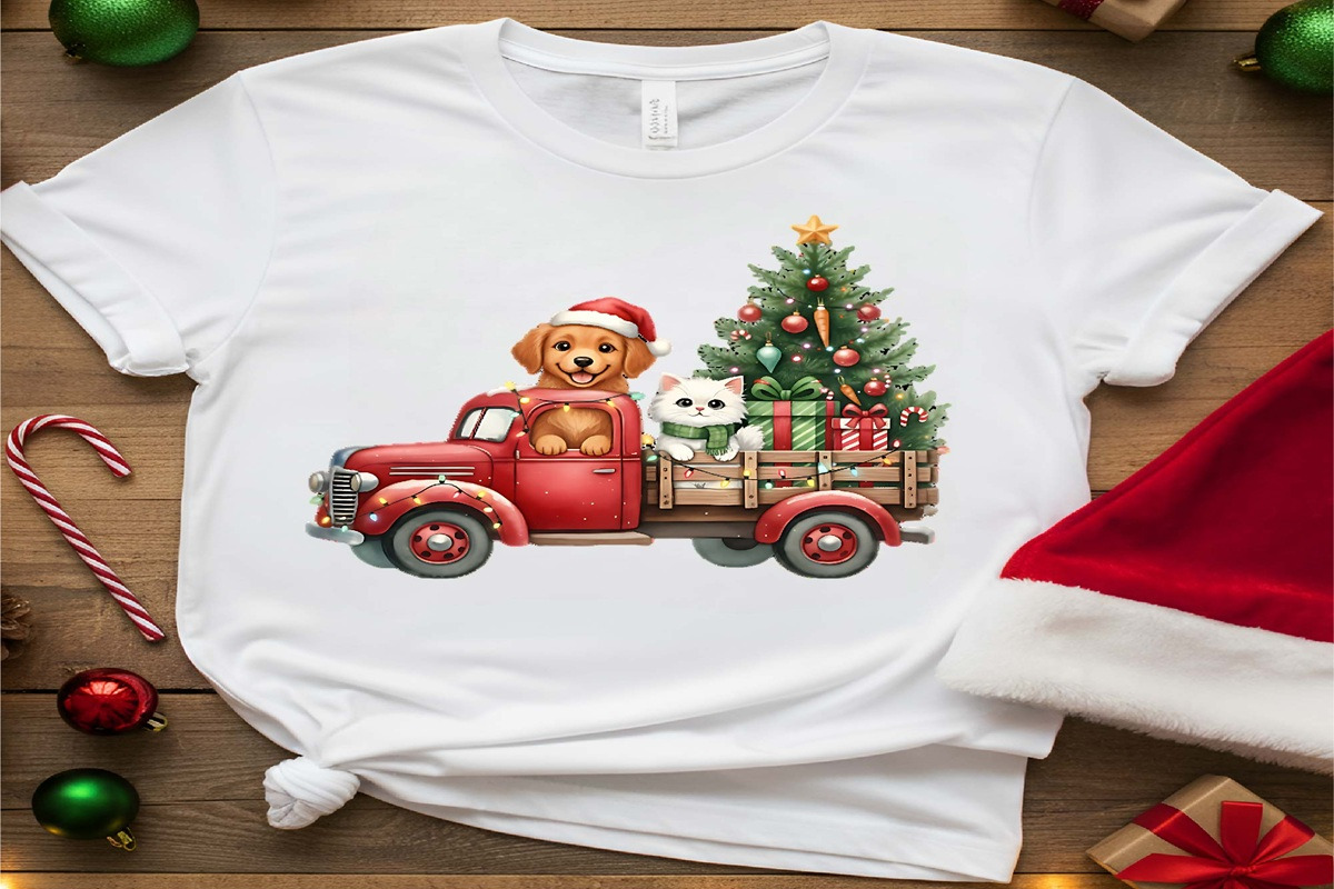 Christmas Red Truck PNG Bundle, a Graphic by Digi_Design_World (Photo 2 of 5)