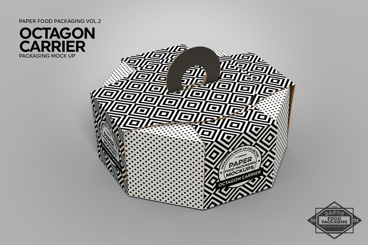 Octagon Box Carrier Packaging Mockup, a Cups & Container Mockup by INCDesign (Photo 6 of 7)
