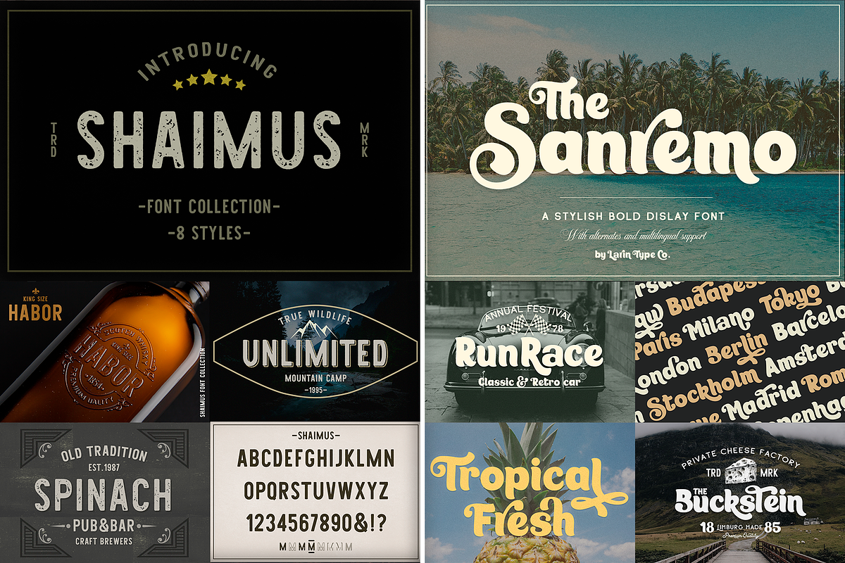 Huge Vintage Font Bundle, a Script Font by Larin Type Co. (Photo 12 of 16)