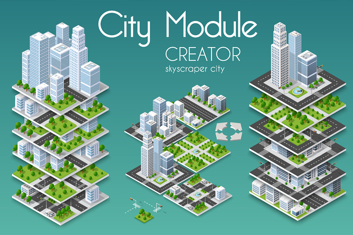 City skyscraper creator, an Object Illustration by AlexZeL (Photo 1 of 6)