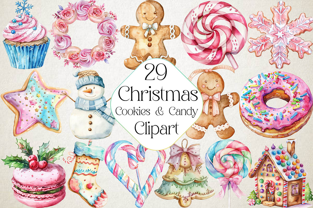 Pastel Christmas Cookies & Candy Cli, an Illustration by DreamPrint404 (Photo 1 of 6)