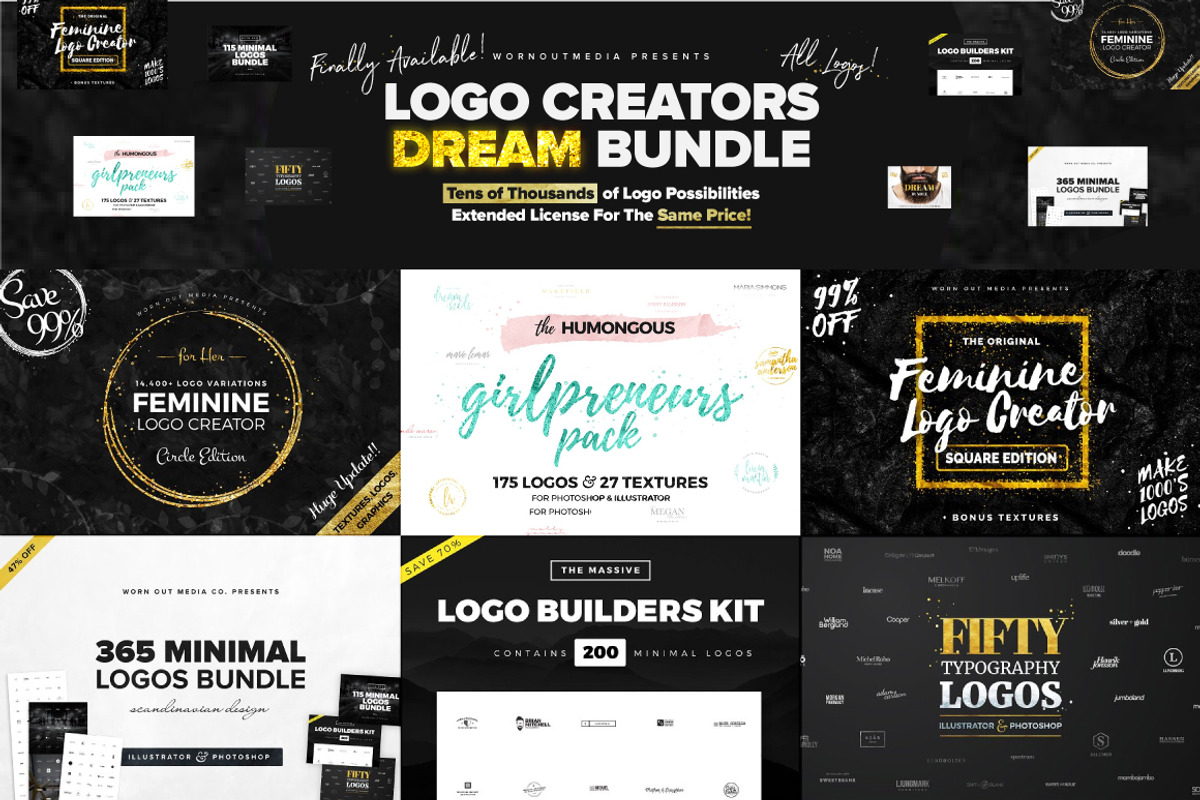 SALE! Logo Creators Dream Bundle, a Branding & Logo Template by Mats-Peter Forss (Photo 2 of 107)