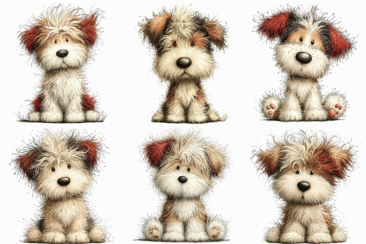 Whimsical Messy Hair Dog Clipart, an Illustration by Libby Wishes (Photo 6 of 7)