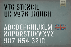 Vtg Stencil UK No. 76 - Rough