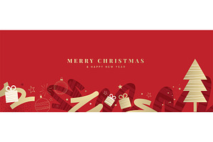 Christmas And New Year Cards Set