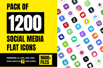 Social media icons set, an Icon by Team_Ultra_Graphics