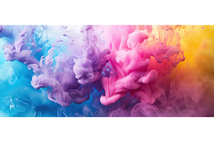 Colorful ink clouds mixing, an Abstract Photo by piter.goskov