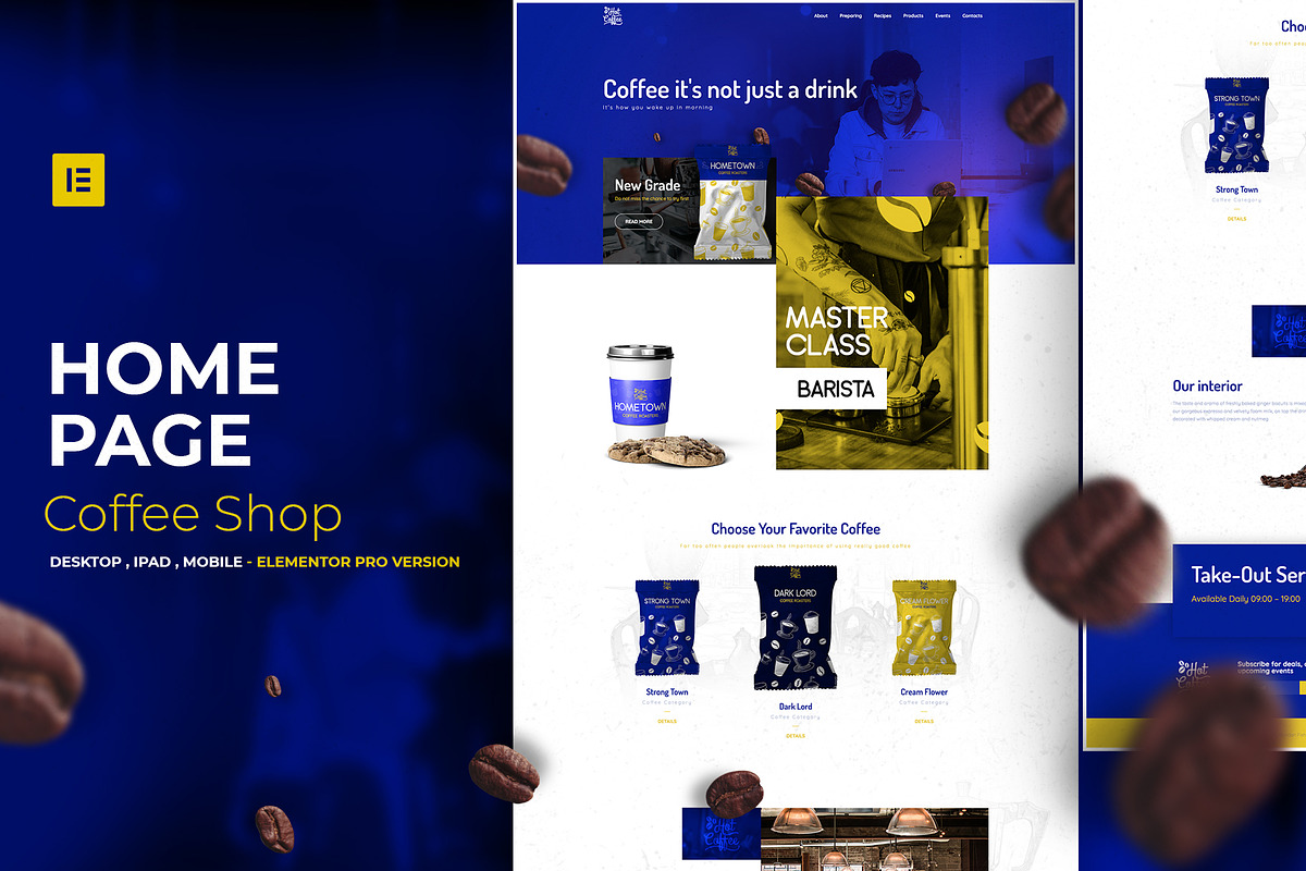 Coffee Shop - Elementor Pro Layout, a Websites & App Template by Ceaso Store (Photo 1 of 3)