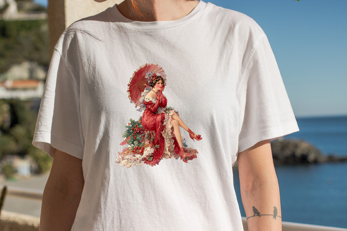 Vintage Christmas Lady Clipart Bund, an Illustration by SVGArt (Photo 3 of 8)