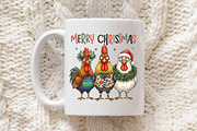 Merry Christmas, Funny Roosters PNG, an Illustration by Libby Wishes (Thumbnail 3 of 8)