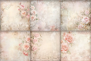 Shabby Rose Scrapbook Papers