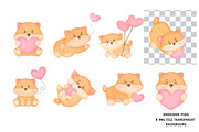 Cute Corgi Clipart PNG Bundle Kawaii, an Animal Illustration by Nattapohncha (Thumbnail 2 of 3)