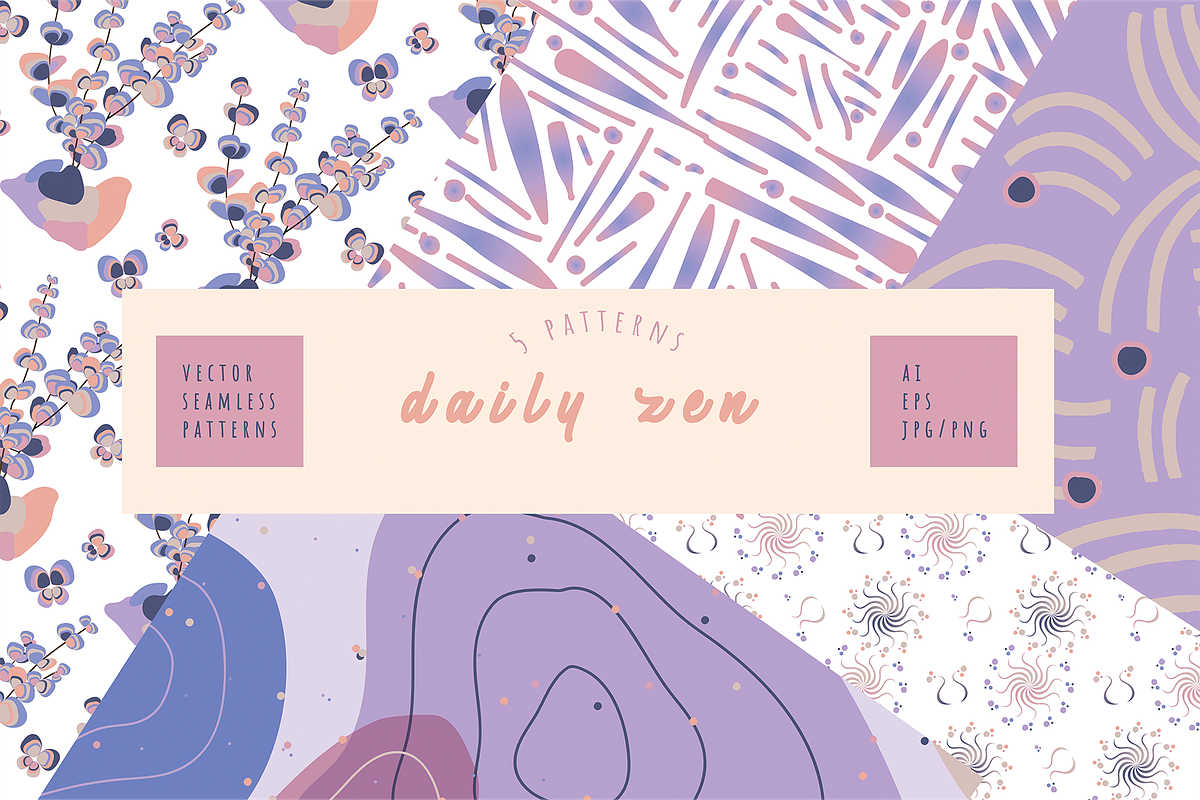 Zen Daily Seamless Patterns, a Pattern Graphic by maaariabouvier (Photo 1 of 9)