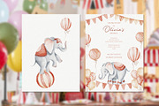 Cute Circus Watercolor Clipart Set, an Animal Illustration by LenArt (Thumbnail 9 of 18)