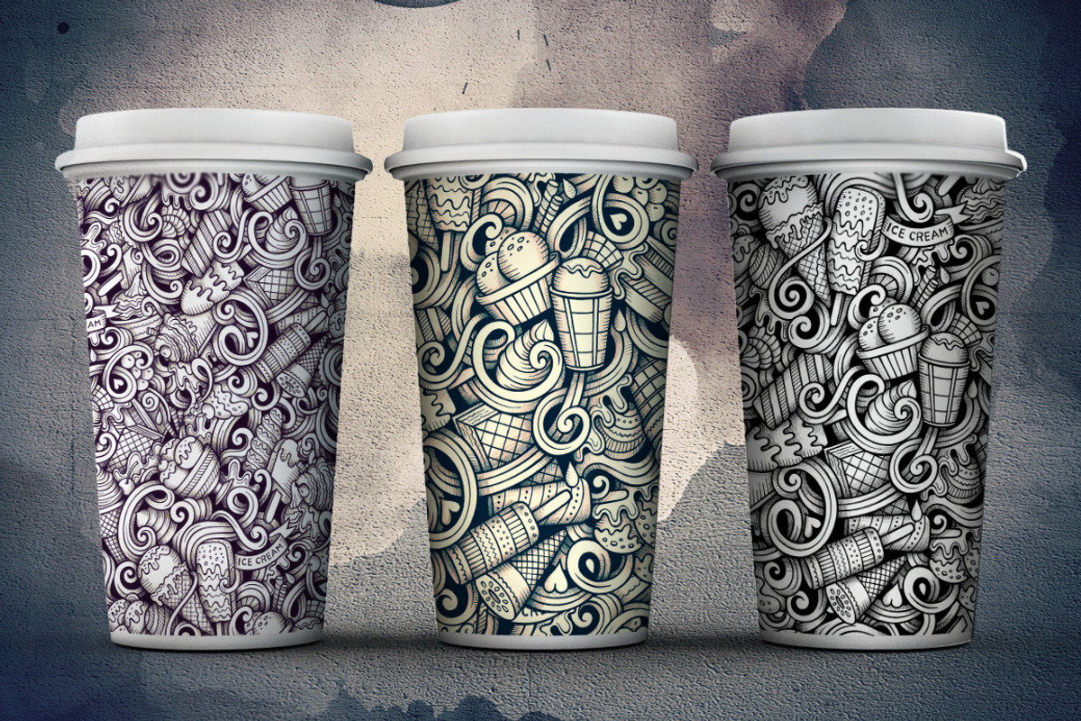 Ice Cream Graphics Doodle Patterns, a Pattern Graphic by BALABOLKA (Photo 6 of 6)