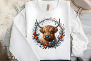 Watercolor Autumn Highland Cow PNG, an Illustration by DreamCafeArt (Thumbnail 5 of 6)