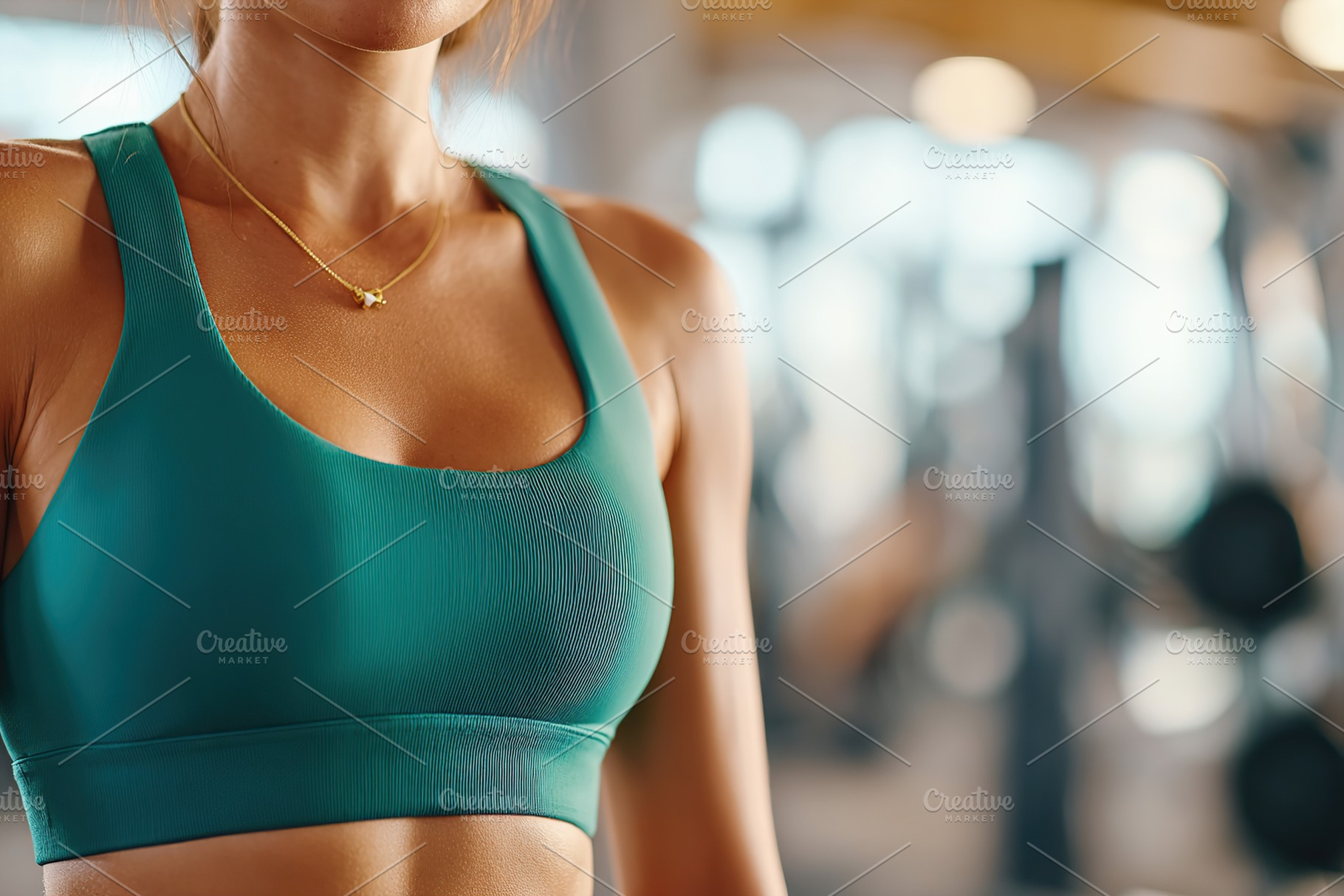 Toned midsection of a young person in a fitness center during a workout session, a Sports & Recreation Photo by AlyaAnd