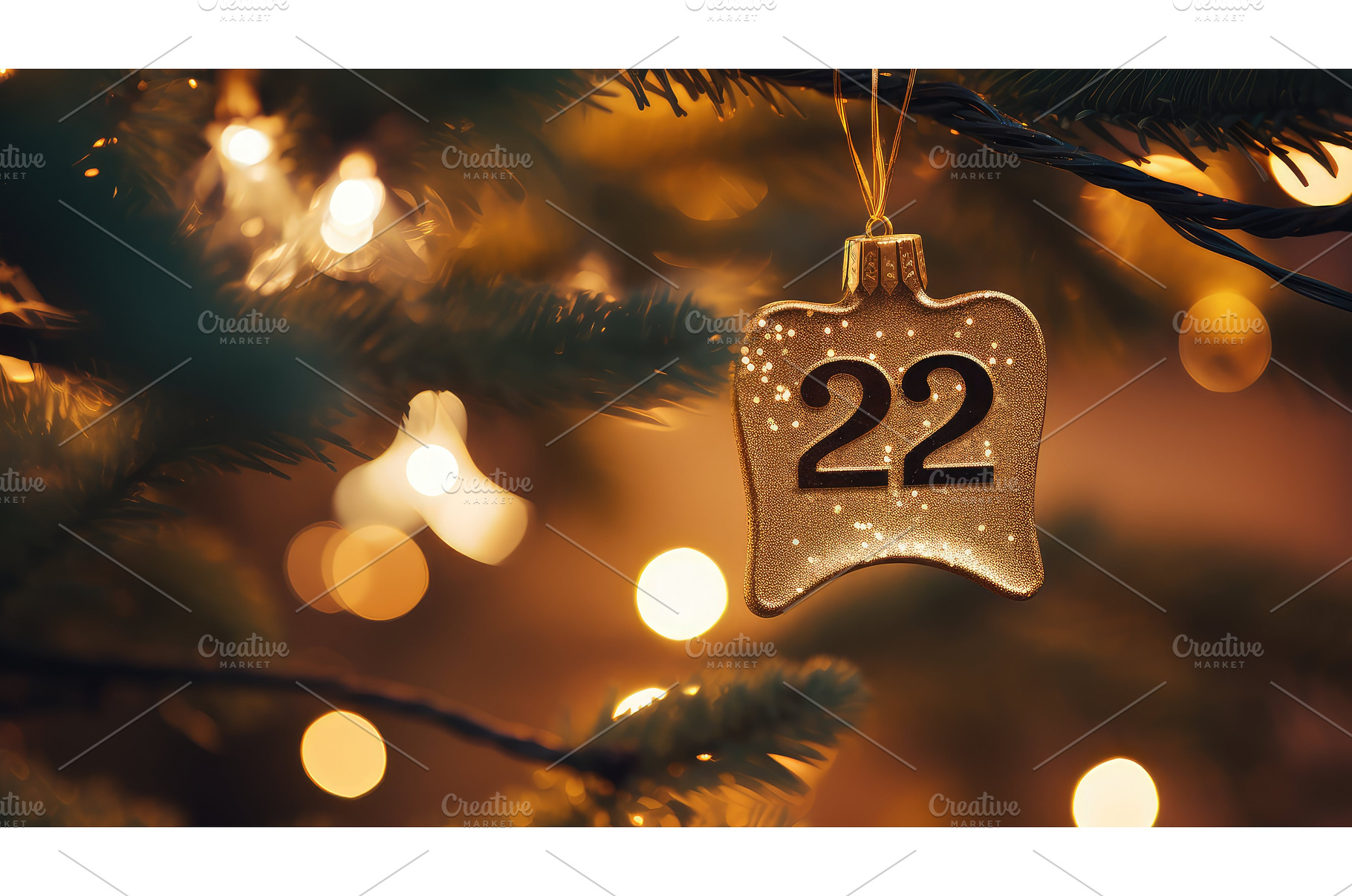 tree gold numbers ai generated, a Holiday Photo by pikepicture