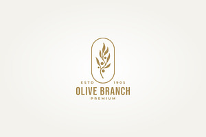 olive branch badge label logo vector, a Branding & Logo Template by Blazybone