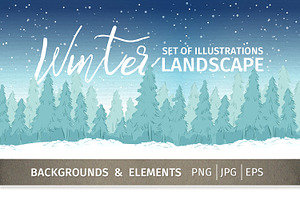 Winter forest landscape