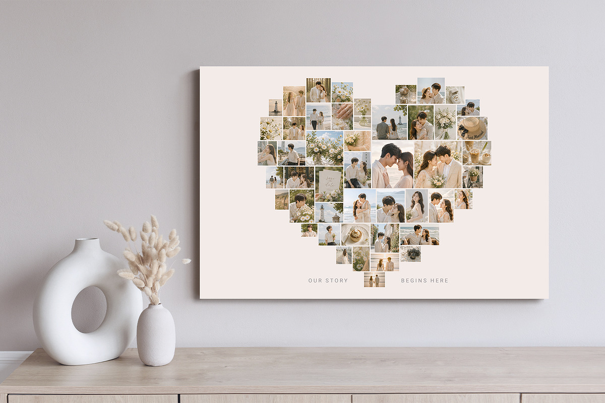 Love Heart Photo Collage Template, a Social Media Template by DesignerCandies (Photo 3 of 5)