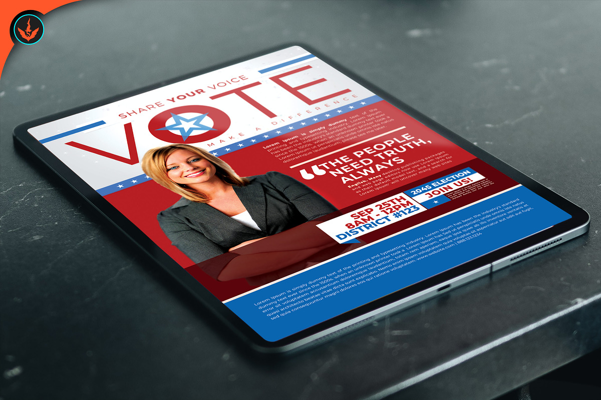 Vote Election Flyer Template, a Flyer Template by SeraphimChris (Photo 2 of 4)